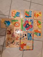 10 puzzles en bois incrusté, bon état, Comme neuf, Enlèvement