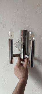 Vintage chrome muurlamp ( sciolari ?), Huis en Inrichting, Ophalen of Verzenden, Zo goed als nieuw