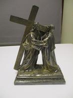 LIJDENSWEG JEZUS CHRISTUS MET KRUIS ONDERSTEUND DOOR MARIA, Antiek en Kunst, Antiek | Religieuze voorwerpen, Ophalen of Verzenden