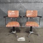 Vintage kapperstoelen Olymp | Rood-geel gestreept vinyl, Gebruikt, Twee, Ophalen of Verzenden, Sixties Retro Vintage