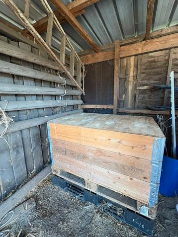 Palletrand bak met pallet en deksel beschikbaar voor biedingen