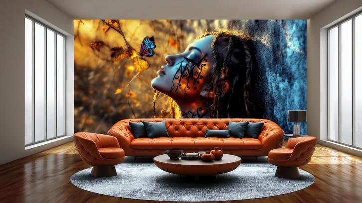 Uniek fotobehang veel keuze +200, Huis en Inrichting, Stoffering | Behang, Blauw, Rood, Wit, Zwart, Beige, Bruin, Geel, Grijs