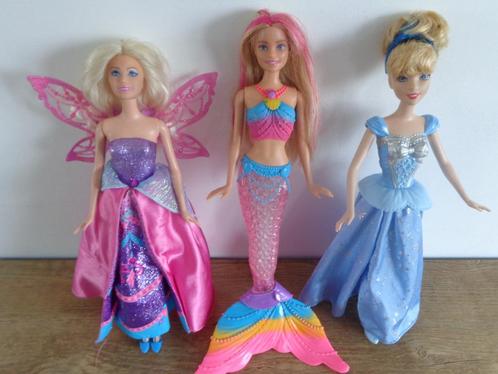 3 poupées Princesses DISNEY MATTEL, Kinderen en Baby's, Speelgoed | Poppen, Gebruikt, Barbie, Ophalen of Verzenden