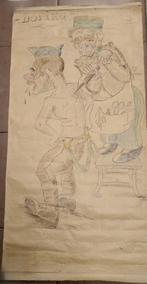 Dessin humoristique original Dopping militaire ww2 (rare), Envoi, Armée de terre, Autres types