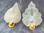 2 vintage Italiaanse(Murano) design leaf wandlampen, Ophalen of Verzenden, Gebruikt, Glas
