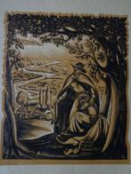 gravure sur bois Germaine Cluytmans La Sainte Famille en Pal, Enlèvement ou Envoi