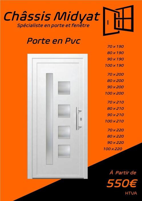 Porte d'entré Pvc 550€, Bricolage & Construction, Châssis & Portes coulissantes, Neuf, Châssis de fenêtre, Synthétique, Vitre comprise