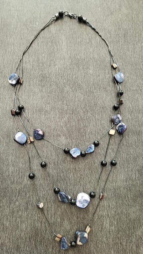 Multilaag halsketting, bohemien stijl, Handtassen en Accessoires, Kettingen, Zo goed als nieuw, Blauw, Ophalen of Verzenden