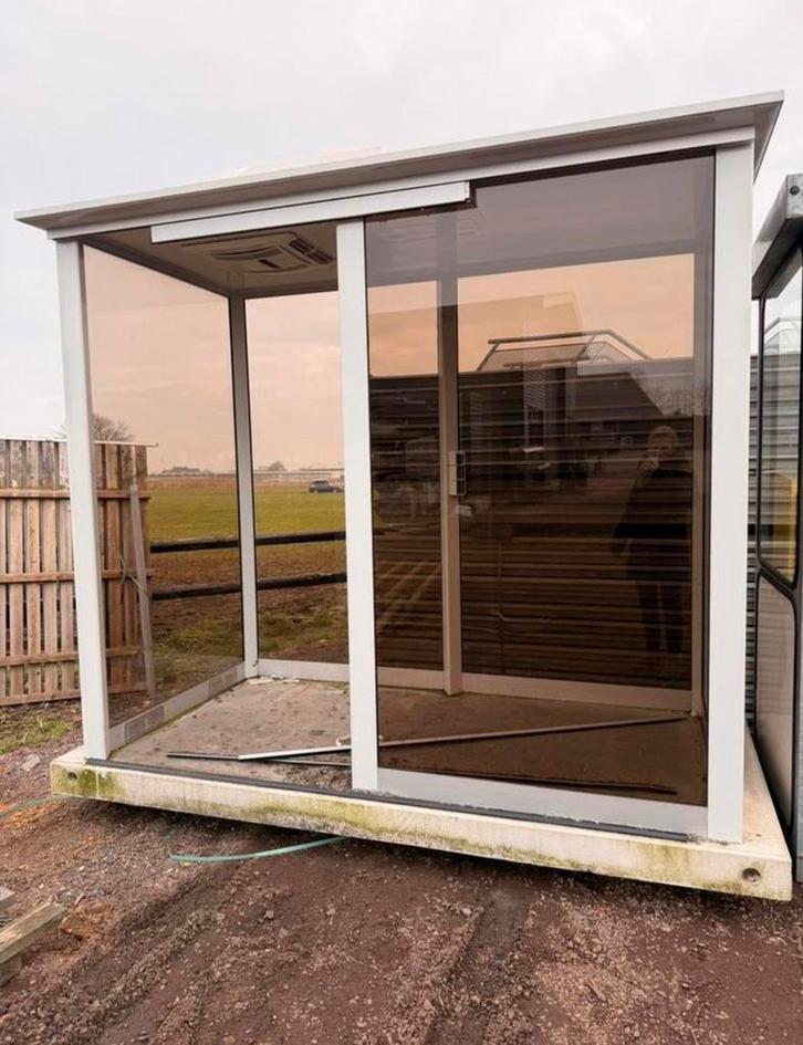 Rokershok rookhok rookruimte overkapping incl kachel, Bricolage & Construction, Châssis & Portes coulissantes, Comme neuf, Enlèvement ou Envoi