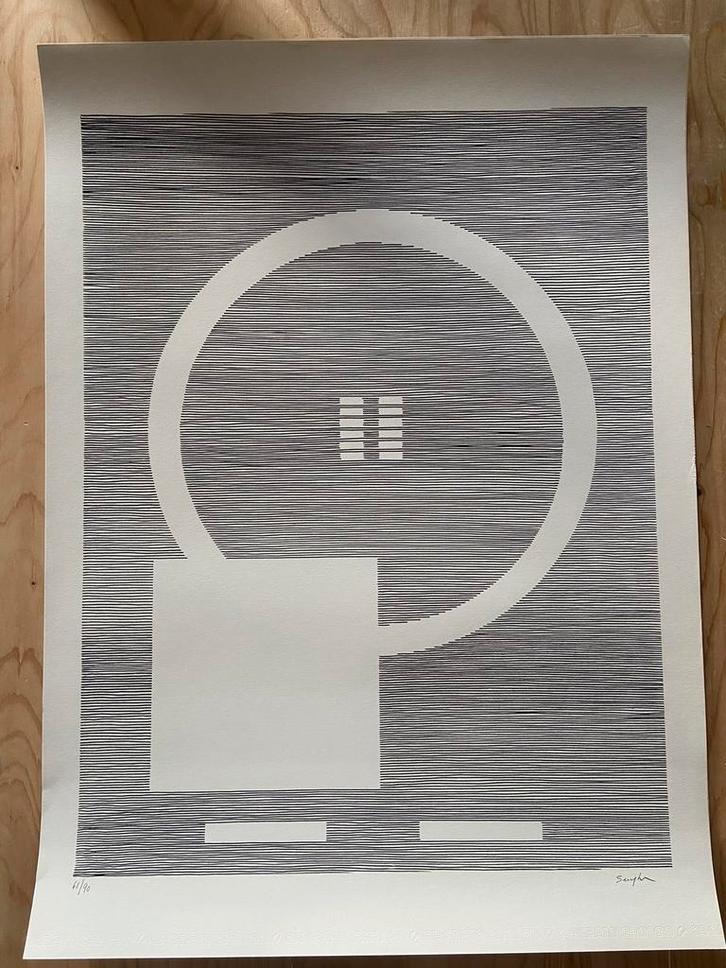 Originele zeefdruk - Michel Seuphor (Parijs), Antiek en Kunst, Kunst | Schilderijen | Abstract, Ophalen