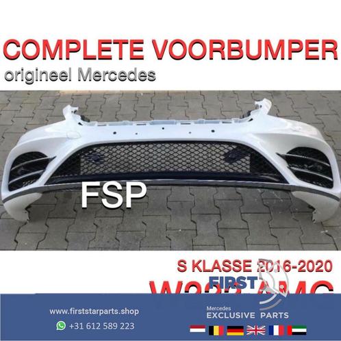 W222 AMG VOORBUMPER COMPLEET WIT origineel Mercedes S KLASSE, Auto-onderdelen, Carrosserie, Bumper, Mercedes-Benz, Voor, Gebruikt