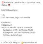 RECHERCHE CHAUFFEUR TAXI BRUXELLES, Vacatures