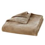 Plaids Cocooning Classiques Taupe fleece deken/plaid NIEUW, Huis en Inrichting, Woonaccessoires | Plaids en Woondekens, Verzenden