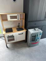 Speelgoedkeuken + frigo + toebehoren, Ophalen, Zo goed als nieuw, Hout, Speelkeuken