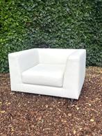 4 witte kunstlederen fauteuils -PRIJS PER STUK-, Huis en Inrichting, Fauteuils, Ophalen, Overige materialen, Minder dan 75 cm