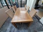 Eettafel met 6 stoelen, Huis en Inrichting, Tafels | Eettafels, Ophalen, Gebruikt, 200 cm of meer, Vijf personen of meer