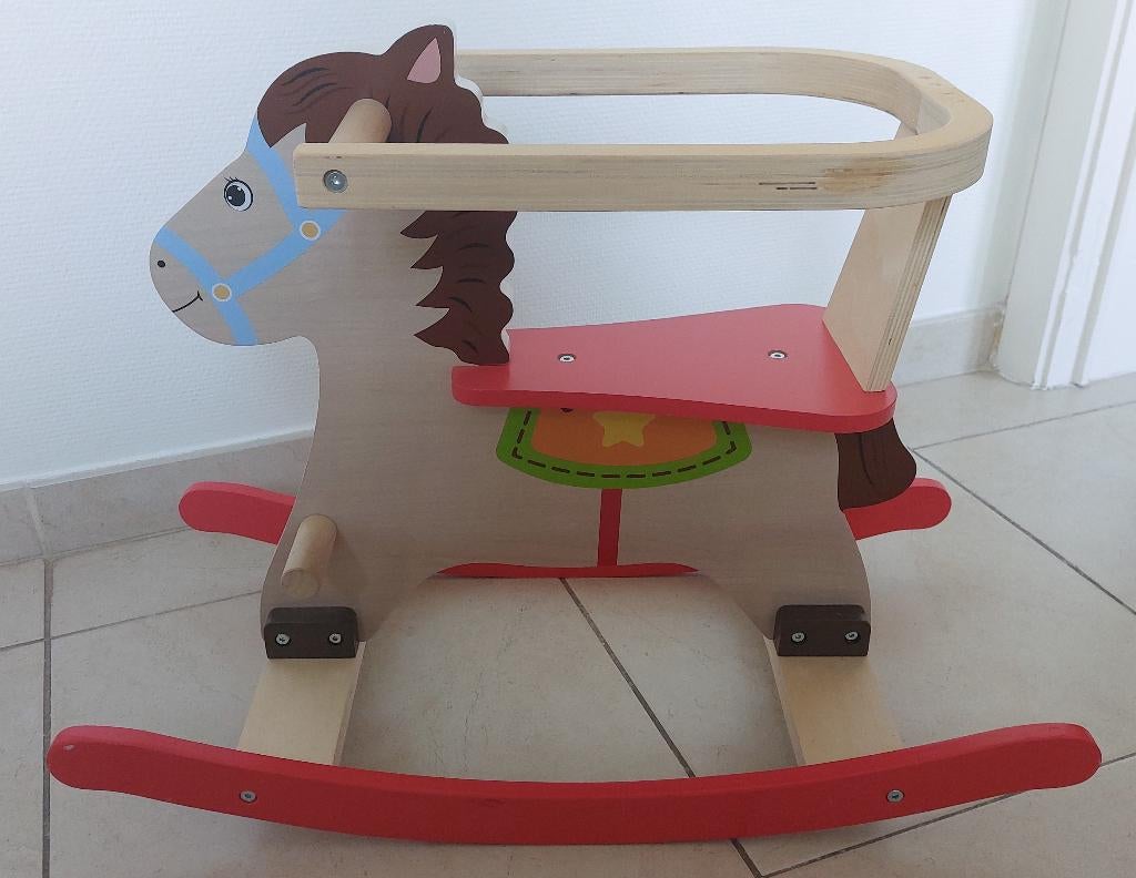 Houten schommelpaard, Kinderen en Baby's, Speelgoed | Houten speelgoed, Ophalen, Zo goed als nieuw, Rij- of Hobbelspeelgoed