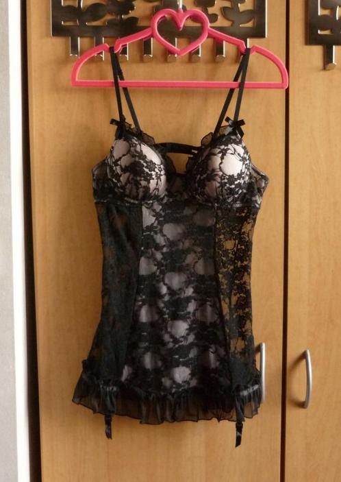 Lingeriejurk Zwart kanten voile poederroze nachtkleed jarret, Kleding | Dames, Ondergoed en Lingerie, Zwart, Ophalen of Verzenden