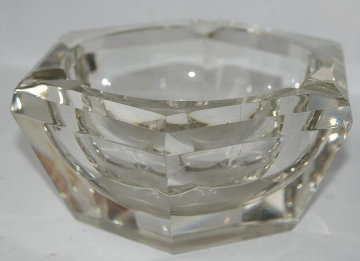 Zeshoekkig kristallen asbak Val St Lambert (?) ** VINTAGE **, Verzamelen, Rookartikelen, Aanstekers en Luciferdoosjes, Gebruikt