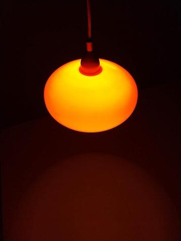 Vintage Oranje Opaline Hanglamp, Jaren 90 beschikbaar voor biedingen