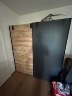 Kleerkast met schuifdeuren Dex - eiken-/grafietkleur, Ophalen, 150 tot 200 cm, Zo goed als nieuw, Modern