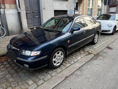 Mazda 626 te koop, Auto's, Mazda, Particulier, Benzine, Euro 2, Berline, 5 deurs, Automaat, Blauw, Grijs, Stof, Voorwielaandrijving