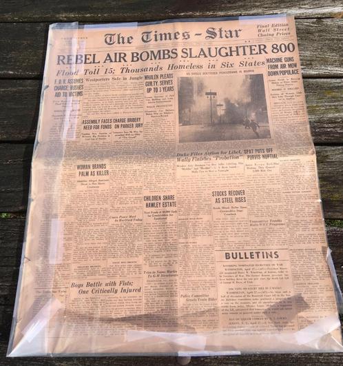 1937 krant The Times-Star 26/4/‘37 bombing on Guernica, Boeken, Tijdschriften en Kranten, Gelezen, Krant, Ophalen of Verzenden