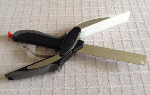 2 in 1 Cutter keukenvoedselschaar, Huis en Inrichting, Keuken | Bestek, Zo goed als nieuw, Los bestek, Inox of Chroom, Vaatwasserbestendig