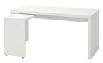 bureau Ikea Malm - 5x gebruikt, nooit op gestudeerd :), Enlèvement, Comme neuf, Bureau