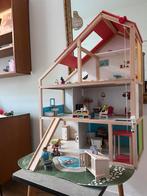 Poppenhuis hout met lift en schuifaf, Enlèvement, Comme neuf, Maison de poupées