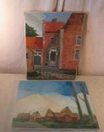 2 œuvres peintes 'Maison et maisons' - Boom, Enlèvement ou Envoi