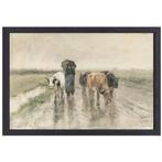 Een boerin met koeien op een landweg in de regen - Anton Mau, Huis en Inrichting, Nieuw, Verzenden
