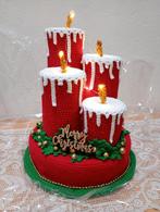 Kerstkaarsen met de hand gehaakt ong 35 hoog, Ophalen of Verzenden, Nieuw