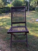 4 tuinstoelen, Tuin en Terras, Ophalen, Gebruikt, Hout, Inklapbaar