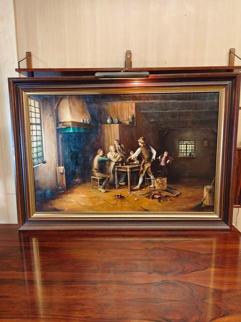Groot Authentiek olieverfschilderij, gesigneerd door Reemers, Antiek en Kunst, Kunst | Schilderijen | Klassiek, Ophalen