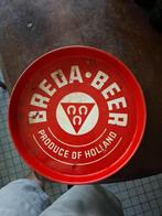 Breda bierschaal in plaatwerk/niet geëmailleerd, Verzamelen, Biermerken, Verzenden, Gebruikt, Reclamebord, Plaat of Schild, Overige merken