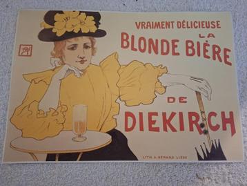oude reclame affiche blonde biére de Diekirch beschikbaar voor biedingen