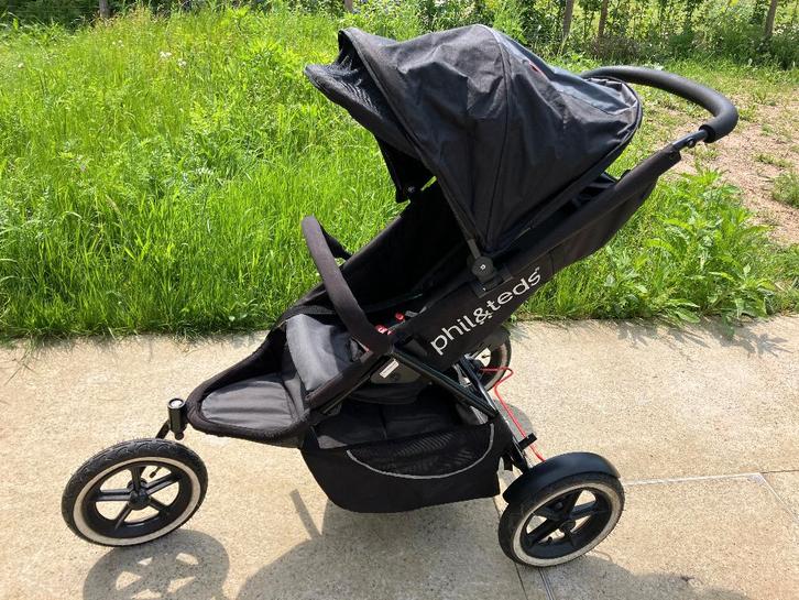 Phil & Teds Duo-Buggy, Enfants & Bébés, Buggys, Comme neuf, Autres marques, Modèle duo, Protection de pluie, Dossier réglable