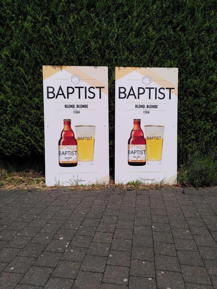 Reclamebord Baptist bier, Verzamelen, Merken en Reclamevoorwerpen, Gebruikt, Reclamebord, Ophalen of Verzenden