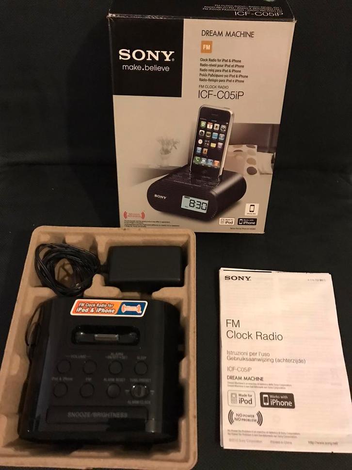 Sony Dream Machine Clock Radio - Black ICF-C05iP, Elektronische apparatuur, Wekkers, Gebruikt, Digitaal, Ophalen