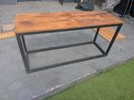 Hout + ijzeren tafel, Huis en Inrichting, Ophalen, Gebruikt