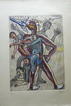 FRANK MAIEU / NIETS MENSELIJK / ZW-W ETS + GOUACHE / 79x53cm, Antiek en Kunst, Kunst | Litho's en Zeefdrukken, Ophalen of Verzenden