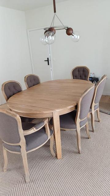 Prachtig landelijke eetkamerset, Enlèvement, Utilisé, Landelijk, 4 à 6 chaises