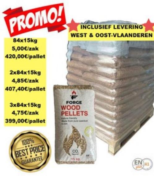 PELLETSACTIE INCLUSIEF LEVERING WEST&OOST-VLAANDEREN OP=OP, Tuin en Terras, Brandhout, Overige houtsoorten, Verzenden