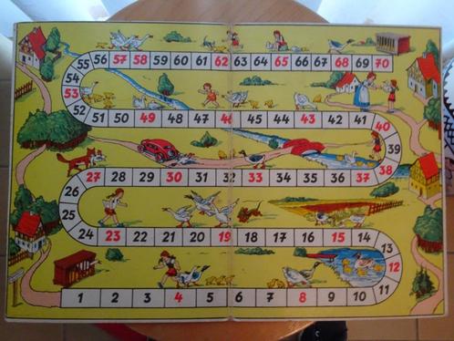 Ganzenspel - Vintage - jaren 50/60, Hobby en Vrije tijd, Gezelschapsspellen | Bordspellen, Gebruikt, Ophalen of Verzenden