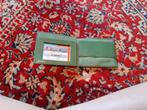 Vintage groene leren portemonnee / documenthouder, Ophalen, Zo goed als nieuw, Groen