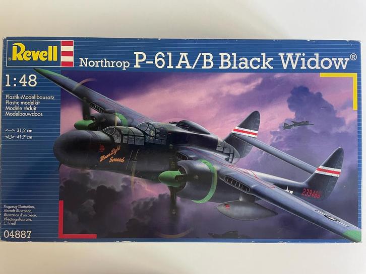 Black Widow model vliegtuig / Revell Northrop P-61A/B, Hobby en Vrije tijd, Modelbouw | Vliegtuigen en Helikopters, Zo goed als nieuw