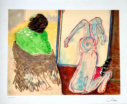 Litho Hugo CLAUS - Verschijningen - 63 x 52cm - SIG, Antiek en Kunst, Kunst | Litho's en Zeefdrukken, Ophalen of Verzenden