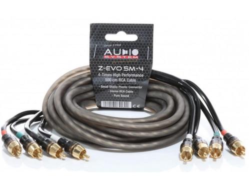 Audio System Z-EVO 5M-4 kanaals RCA 5 meter, Auto diversen, Autospeakers, Nieuw, Ophalen of Verzenden