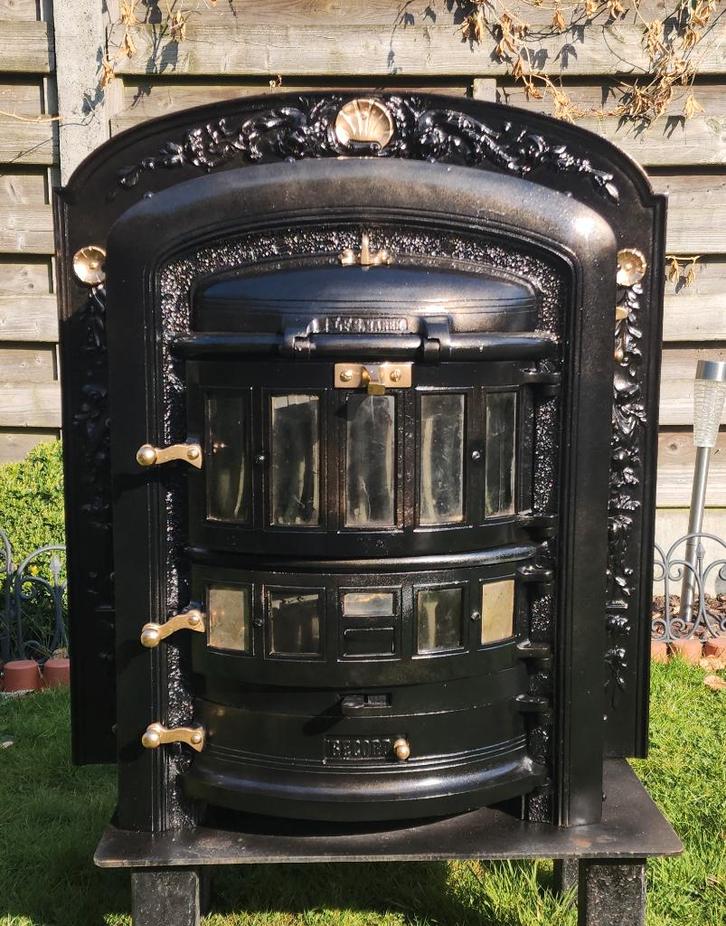 Gietijzeren Antieke Kachel, Maison & Meubles, Poêles, Utilisé, Encastré, Multi-brûleur, Bois, Enlèvement